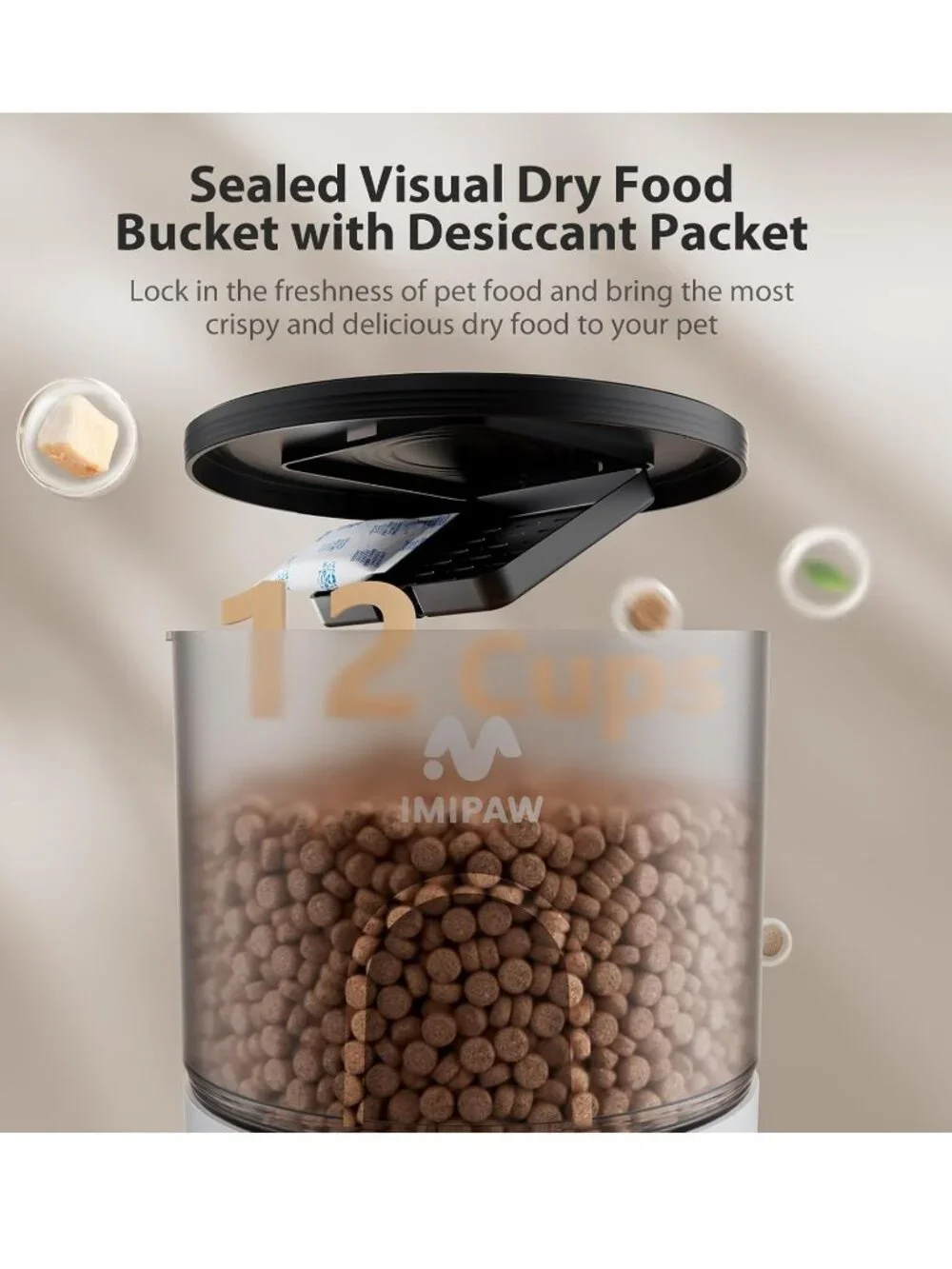 IMIPAW Automatic Pet Feeder Programmable Timed Dispenser for Cats Small Dogs NEW